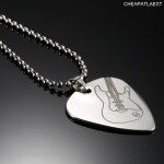 Collier pendentif mdiator en mtal gravure guitare electrique rock