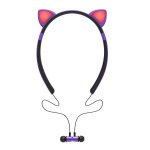 Color� sans fil bluetooth 5. 0 �couteur chat oreilles forme mignon tour de cou casque casque avec micro, ...
