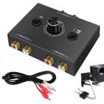 Commutateur audio rca l / r jack 1(2) - entre - 2(1) - sortie, r / l avec contrle du volume, slecteur ...