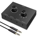 Commutateur audio st�r�o bidirectionnel 4 voies avec prise jack 3, 5 mm, bo�tier r�partiteur audio 4 ...