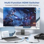 Commutateur hdmi 2 en 1 avec télécommande 1m (pas un splitter), 4k@30hz bidirectionnel hdmi switcher ... Commutateur hdmi 2 en 1 avec télécommande 1m (pas un splitter), 4k@30hz bidirectionnel hdmi switcher ...