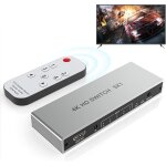 Commutateur hdmi 4k 5 entres 1 sortie, rpartiteur hdmi 4k  60 hz avec tlcommande, slecteur de commutateu ...