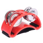 Compagnon de tambour elliptique pour enfants, main, pied, jingle, tambour, dos, tambourin, instruments ...
