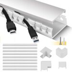 Conduit de cbles, 9 pices cache cble goulotte pvc auto - adhsif, 3. 5m goulotte passe cble, panneau ...