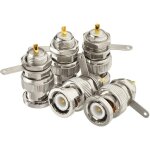 Connecteur bnc mle droit panneau  souder 50 75 impdance verrouillage bayonnette connexion rapide ...