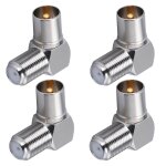 Connecteur coaxial d'antenne tv � 90 degr�s - prise m�le vers f femelle - adaptateur � angle droit pour ...