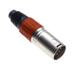 Connecteur dmx pour microphone audio xlr m�le rouge � 5 broches, pi�ce d'adaptateur nickel�e, connecteur ...