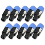 Connecteur speakon 2 p�les m�le, 10 pi�ces, compatible avec c�ble de haut - parleur audio (pieds)