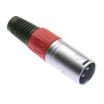 Connecteur xlr 3 broches, rouge - connecteur jack m�le pour microphone audio dmx, adaptateur nickel�, ...