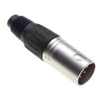 Connecteur xlr 4 broches, noir - fiche jack dmx pour microphone audio m�le, adaptateur nickel�, fiche ...