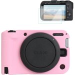 Coque en silicone pour appareil photo canon eos r50 v - rose - housse de protection souple pour appareil ...