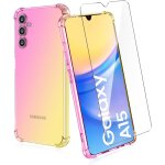Coque tpu antiâ¿choc + verre trempé pour samsung galaxy a15 4g / 5g - dégradé rose / or, découpes précises, ... Coque tpu antiâ¿choc + verre trempé pour samsung galaxy a15 4g / 5g - dégradé rose / or, découpes précises, ...