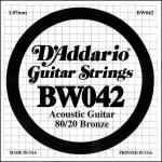 Corde au d�tail d'addario pour guitare acoustique 042 80 / 20 file bronze - bw042