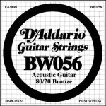 Corde au dtail d'addario pour guitare acoustique 056 80 / 20 file bronze - bw056