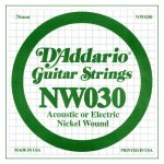 Corde au d�tail d'addario nw030 - guitare electrique - filet rond 030