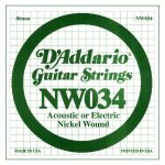 Corde au d�tail d'addario nw034 - guitare electrique - filet rond 034