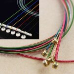 Cordes de guitare arc - en - ciel color�es e - a, 1 ensemble 6 pi�ces, pour guitare folk acoustique, ...
