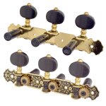 Cordes de guitare classique or et noir plaque, chevilles de rglage cls accordeurs pices musicales ...