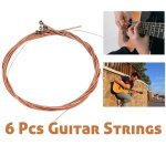 Cordes de guitare en cuivre 1 a 6 pièces, 1 ensemble de 6 pièces pour fil d'acier classique, accessoires ... Cordes de guitare en cuivre 1 a 6 pièces, 1 ensemble de 6 pièces pour fil d'acier classique, accessoires ...