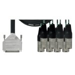 Cordial cfd 5 dmt - multipaire d - sub / xlrm 8 voies - connecteur neutrik - longueur 5 m