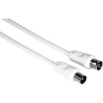 Cordon d'antenne, fiche coax. mâle - fiche coax. fem. , 1, 5m, 75db, blc Cordon d'antenne, fiche coax. mâle - fiche coax. fem. , 1, 5m, 75db, blc