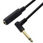 Cordon dampli a angle droit, mono 90, 6, 35 ts mle vers 6, 35 trs femelle, cble audio pour amplificateurs, ...