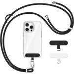 Cordon telephone portable rglable, avec 2 patchs durables and boucle en cuir noir pour accrocher des ...