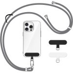 Cordon telephone portable rglable, avec 2 patchs durables and boucle en cuir noir pour accrocher des ...