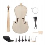 Corps de violon non fini, manche, touche, mentonnire, cordier comme dcrit, 4 - 4