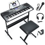 Costway clavier electrique portable 61 touches avec support réglable stand banc rembourré pliable microphone ... Costway clavier electrique portable 61 touches avec support réglable stand banc rembourré pliable microphone ...