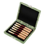 Couverture en tissu de soie en bois etui a roseaux boîte de rangement pour 6pcs anches de hautbois vert ... Couverture en tissu de soie en bois etui a roseaux boîte de rangement pour 6pcs anches de hautbois vert ...