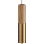 Creative cables - tub - e14, tube en bois et m�tal pour spot avec douille double e14