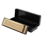 Cygne harmonica 10 trous clé de do doré avec etui blues harpe métal acier neuf Cygne harmonica 10 trous clé de do doré avec etui blues harpe métal acier neuf