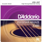 Daddario ej38h jeu de cordes nashville pour guitare folk