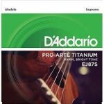 Daddario ej87s pro arte titanium jeu de cordes pour ukulele soprano