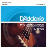 Daddario ej99tlg pro arte carbon jeu de cordes pour ukulele tnor sol grave