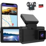 Dash cam voiture double, capteur g, enregistrement en boucle, verrouillage d'urgence, dtecteur mouvement, ...