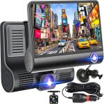 Dashcam voiture avant arri�re int�rieur, fullhd, deux lentilles 70 et 120 degr�s, ecran de 4 pouces, ...