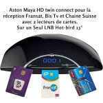 Décodeur aston maya hd twin connect pour la réception fransat de bis tv et chaine suisse avec 2 lecteurs ... Décodeur aston maya hd twin connect pour la réception fransat de bis tv et chaine suisse avec 2 lecteurs ...