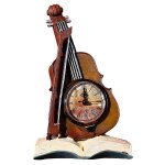 Dcoration de violon miniature dhorloge numrique esthtique, modle de violon vintage, horloges de ...
