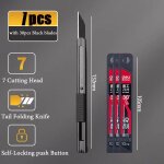 Deli - cutter rtractable en acier au carbone, couteau utilitaire, fournitures d'art, couteau aiguis, ...
