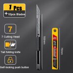 Deli - cutter rtractable en acier au carbone, couteau utilitaire, fournitures d'art, couteau aiguis, ...