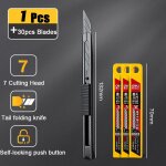 Deli - cutter rtractable en acier au carbone, couteau utilitaire, fournitures d'art, couteau aiguis, ...