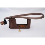 Demi - tui pour appareil photo leica d - lux type 109, sacoche en cuir avec sangle, noir caf marron ...