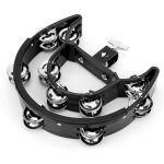 Demi - lune tambourin mtal jingles double range instrument de percussion musicale portable dt ?66black ...