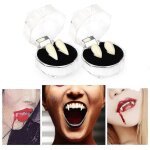 Dents de vampire 2 paires de dents de vampire attacher et modle blanc naturel - parfait pour halloween ...