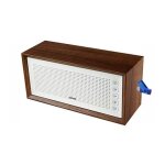 Denver bts - 210 white enceinte bluetooth portable 10w bois st�r�o aux usb microsd + cl� usb 32 go