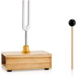 Diapason 528 hz, alliage d'aluminium bote de rsonance de diapason avec maillet et bote vocale en bois ...