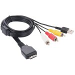 Digital camera usb + av cable for sony dsc - w210 / w220 / w230 / w270 / w290, length: 1. 2m
