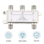 Distributeur de répartiteur de télévision par satellite / antenne / câble, 4 voies, type f, 5 - 2400mhz, ... Distributeur de répartiteur de télévision par satellite / antenne / câble, 4 voies, type f, 5 - 2400mhz, ...